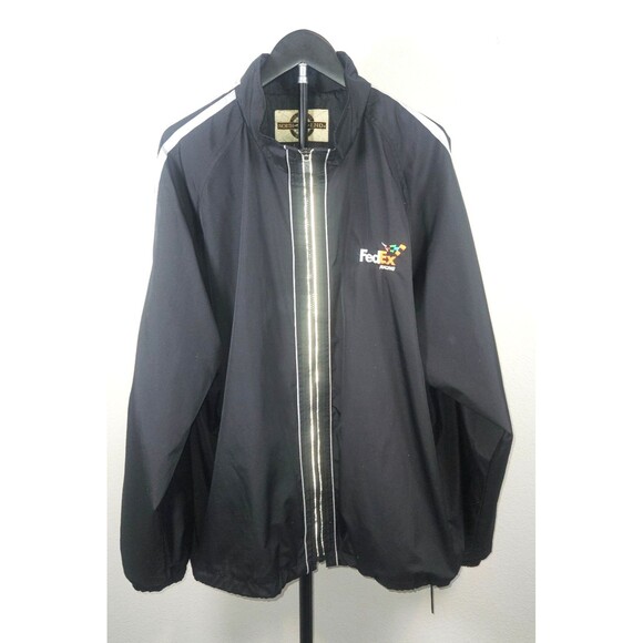 FedEx Racing Windbreaker Jacket XL Black North End Full Zip NASCAR Motorsports
